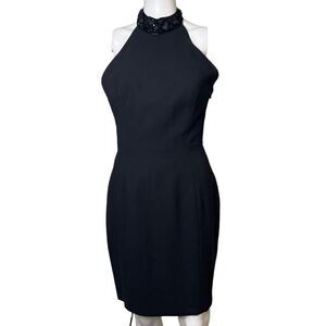 A.J. BARI High Neck Sequin Formal Mini Dress Black Size 2